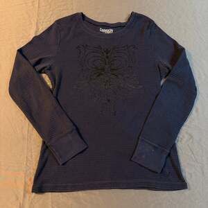 Danskin Now Long Sleeve Ribbed Striped Thermal Top Women's